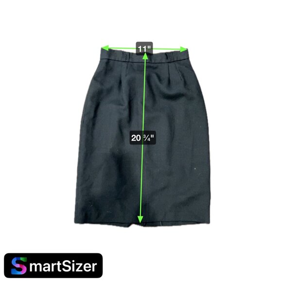 Vintage Pearl Gordon Black Pencil Skirt High Waist Knee Length Size 14 - Picture 9 of 10